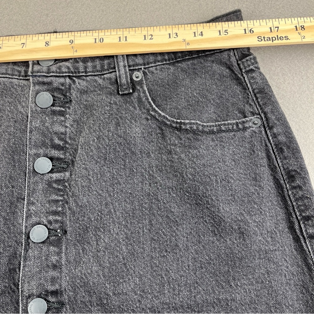 Universal Thread Black Denim Button-Front Midi Sk… - image 4